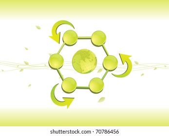 abstract recycling concept background with globe