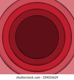 Abstract red 3d circle wave line certificate abstract background. Vector Illustration