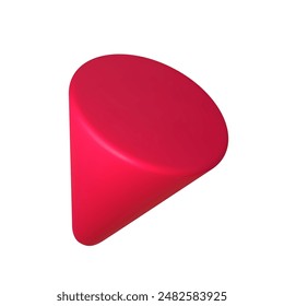 Ilustración Abstractas del cono rojo 3D, aislado sobre fondo blanco. Perfecto para infografías, material digital e impreso. Gráfico de Vector moderno, realista y escalable para un uso de diseño versátil.