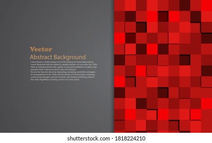 abstract red 3d multiple mosaic and gray text space create