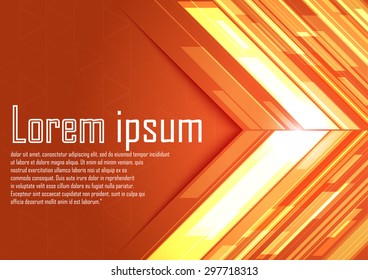 Abstract red 3d shining arrow background. Eps 10. Vector illustration