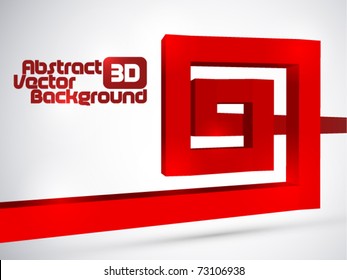 Abstract red 3D spiral background