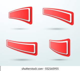Abstract Red 3d Text Box Templates 4 Set Vector