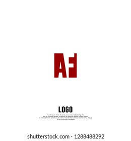 abstract red af logo letters design concept