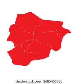 Abstractas Rojo Andorra Mapa con Ciudades