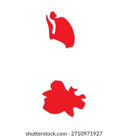 Abstract Red Antigua and Barbuda Simple Map