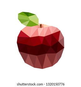 Abstract red apple. Polygonal design. Vector illustration.