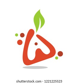 Abstract Red Apple Simple Modern Logo Fruits Creative Concept Template Icon Vector