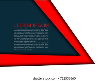 Abstract red arrow with blank space for text on white background, vector illustration.