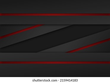Abstract Red Arrow Dark Grey Shadow Line with Blank Space Design Modern Futuristic Background Geometric Overlap Layer Paper Cut Style