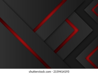 Resumen Flecha roja Línea de sombra gris oscuro con espacio en blanco Diseño de fondo futurista moderno Estilo de corte de papel de capa superficial geométrico