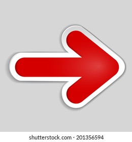 Abstract red arrow - to design, infographics. vector illustration