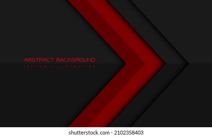 Abstract red arrow direction geometric on grey with blank space design modern futuristic background vector illustration.