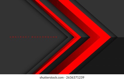Abstract red arrow direction geometric on black design modern futuristic creative background vector illustration.