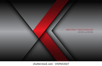 Abstract red arrow direction grey shadow line with text on blank space design modern futuristic background vector illustration.