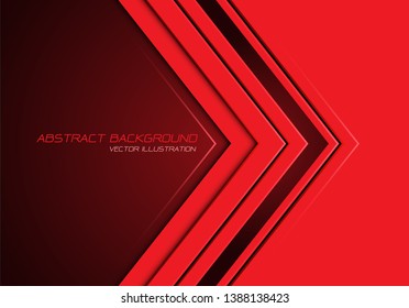 Abstract red arrow direction on dark blank space with text design modern futuristic background vector illustration.