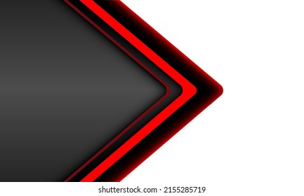 Abstract red arrow direction on grey metallic geometric with white blank space design modern futuristic technology background vector illustration.
