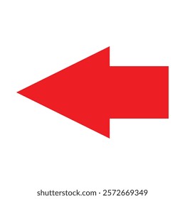 Abstract red arrow icon. Arrow pointing to the left. Red arrow vector illustration.