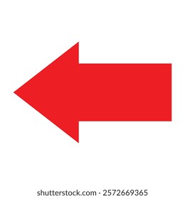 Abstract red arrow icon. Arrow pointing to the left. Red arrow vector illustration.