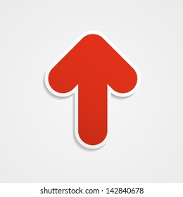 The abstract red arrow icon. Vector illustration.