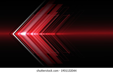 Abstract red arrow light direction speed on black technology futuristic design modern background vector illustration.