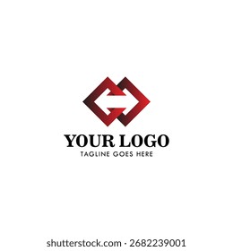 Diseño Abstractas del logotipo de la flecha roja, Plantilla moderna de la marca del negocio