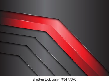 Abstract red arrow on dark gray metal design modern futuristic background vector illustration.