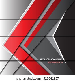 Abstract red arrow on gray design modern technology vector illustration.