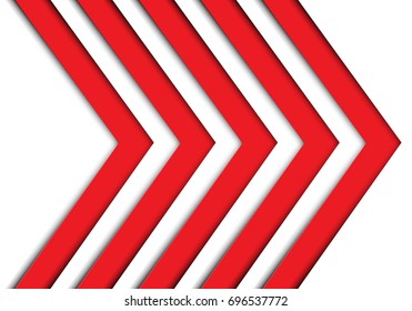 Abstract red arrow pattern on white design modern futuristic creative background vector illustration.