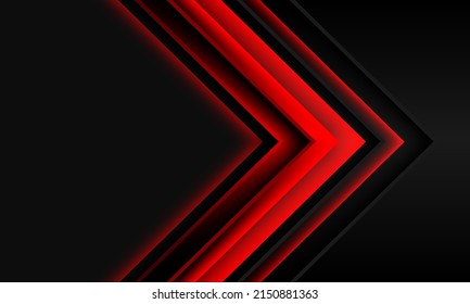 Abstract red arrow shadow direction on black metallic with grey blank space design modern futuristic technology background vector illustration. - Powered by Shutterstock - Get 15% off with code: PIKWIZARD15