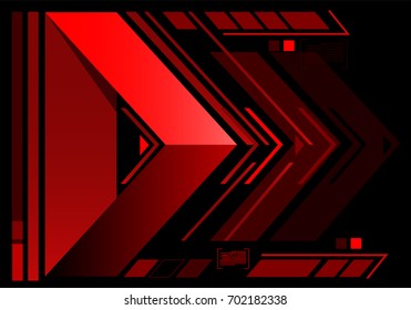 Abstract red arrow technology futuristic on black design graphic modern creative idea background vector illustration.