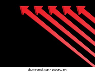 Abstract red arrows symbol direction on black blank design modern futuristic vector illustration.
