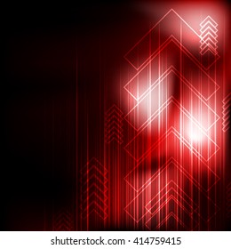 Abstract Red Arrows technology communicate background, vector illustration 