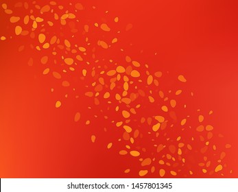 Abstract red autumn wallpaper with elements. Editable colorful illustration for greeting card, festive, invitation.