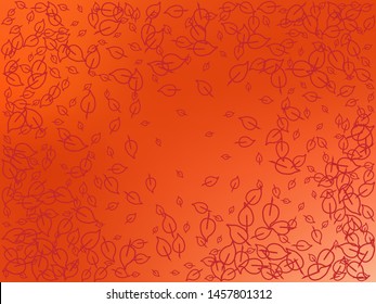 Abstract red autumn wallpaper with leaf shaped elements. Editable colorful vector illustration for greeting card, festive, invitation, flyer, textile design.