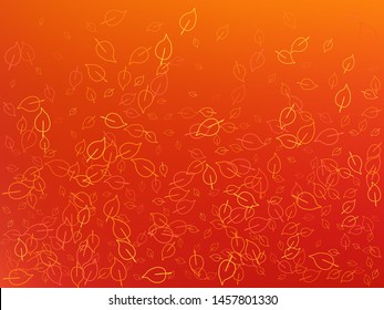 Abstract red autumn wallpaper with leaf shaped elements. Editable colorful vector illustration for greeting card, festive, invitation, textile design.