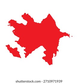 Abstract Red Azerbaijan Simple Map