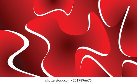 Abstract Red background 3D shape