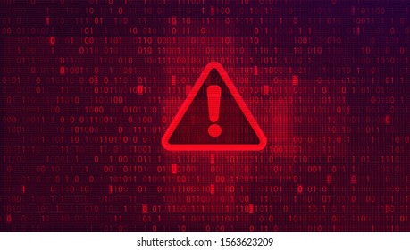 Abstract Red Background with Binary Code Numbers. Data Breach, Malware, Cyber Attack, Hacking Concept