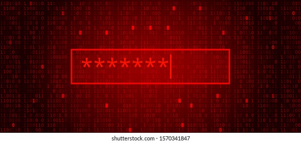 Abstract Red Background with Binary Code Numbers. Data Breach, Malware, Cyber Attack, Hacking