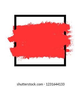 Abstract red background with black frame.