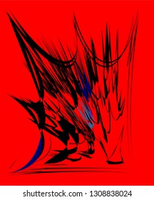 abstract red background, black splashes