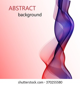 Abstract red background with blue wave