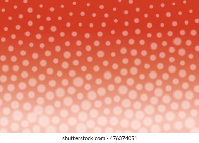 Abstract Red Background with Bokeh Dots of Various Size.