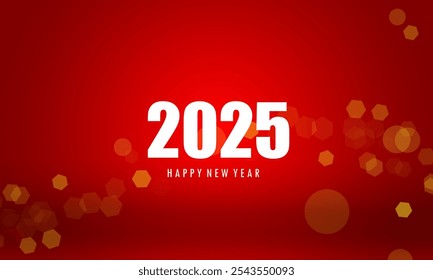 Abstrato Fundo vermelho luz bokeh para vetor mágico feriado feliz ano novo 2025 design pôster