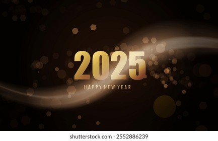 Abstract Red background bokeh light for vector magic holiday happy new year 2025 poster design