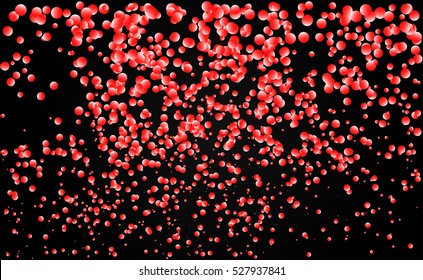 Abstract red background with bokeh light. Vector illustration.