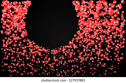 Abstract red background with bokeh light. Vector illustration.