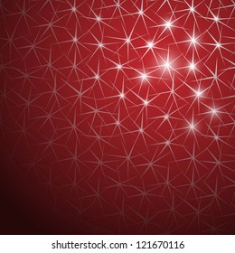 Abstract red background. Christmas backdrop with stars