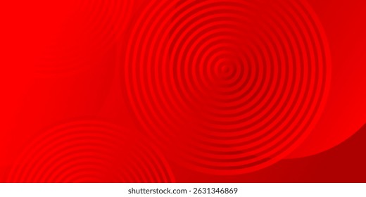 Fundo vermelho abstrato com padrão de linha circular. Design geométrico vermelho simples e moderno, adequado para livreto, brochura, banner, cartaz, site, panfleto, capa, corporativo, fundo.